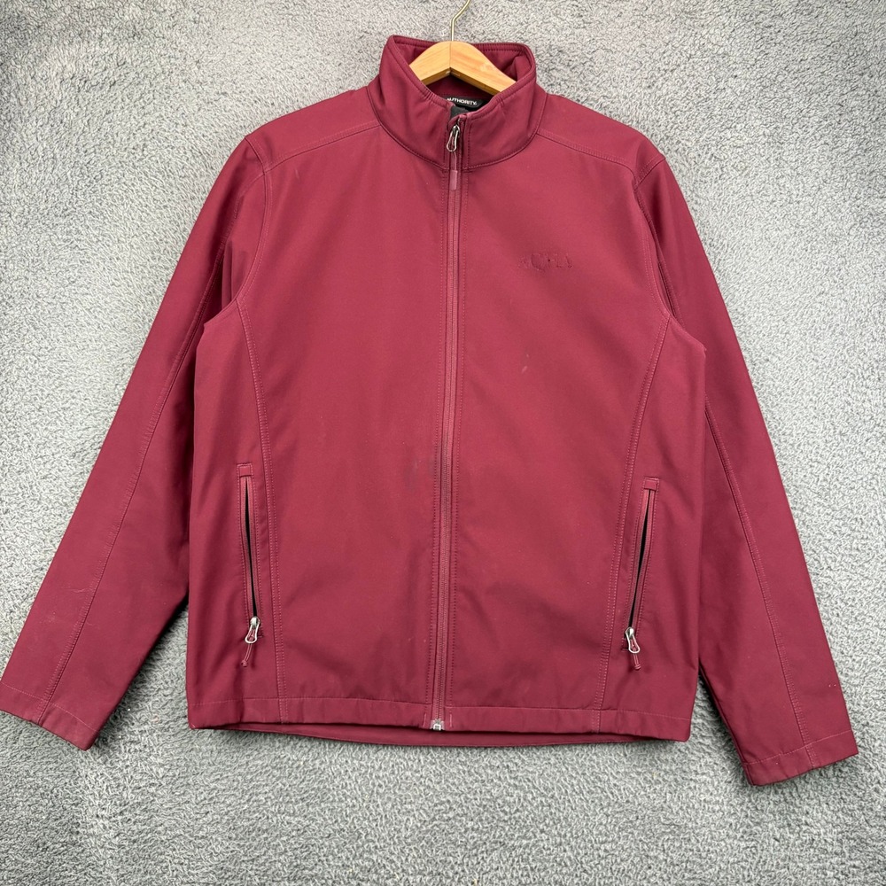 Port Authority Mens Soft Shell Jacket Maroon Red Fleece Lined Size M Full Zip